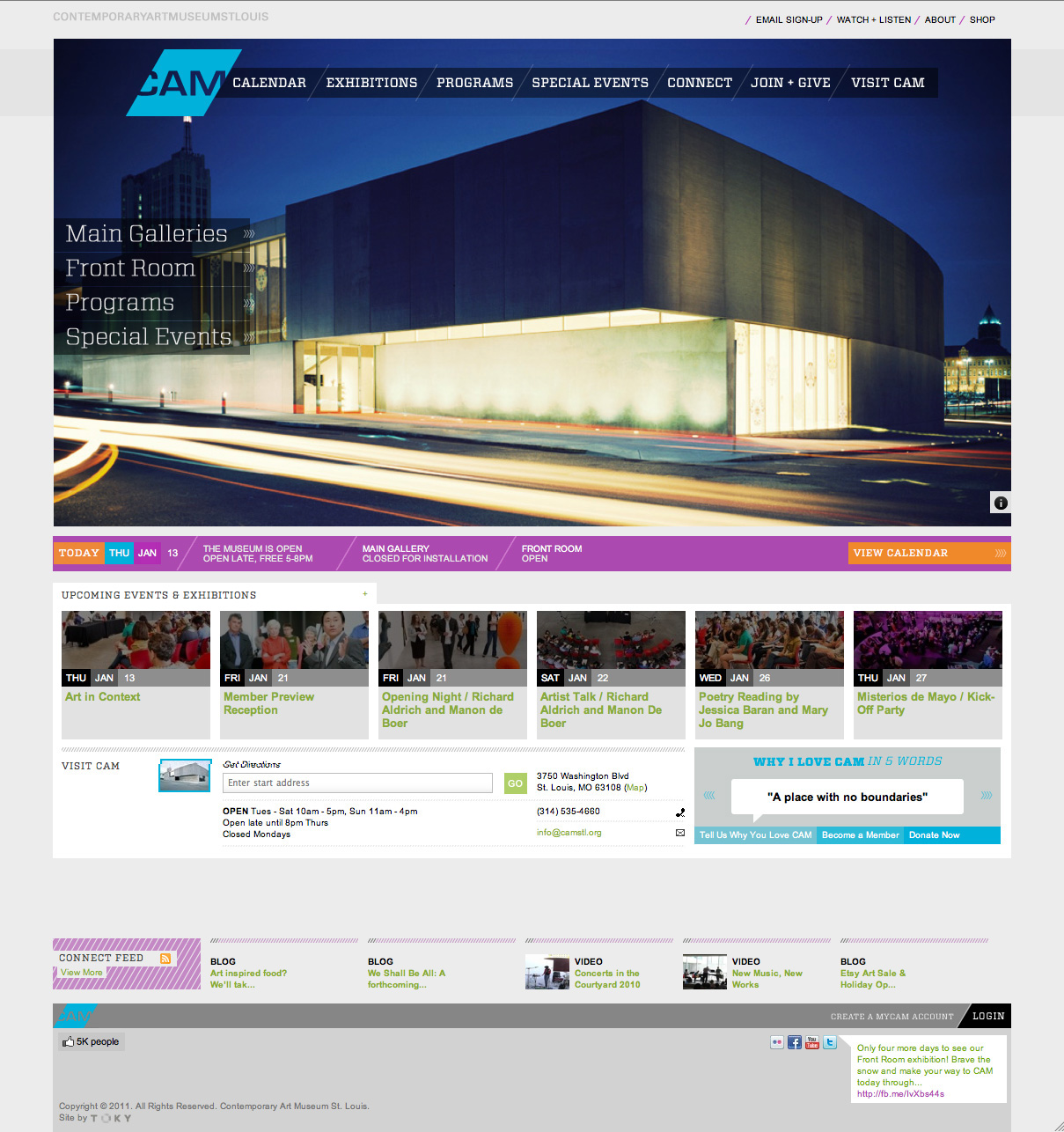 Contemporary Art Museum (CAM) St. Louis Home Page