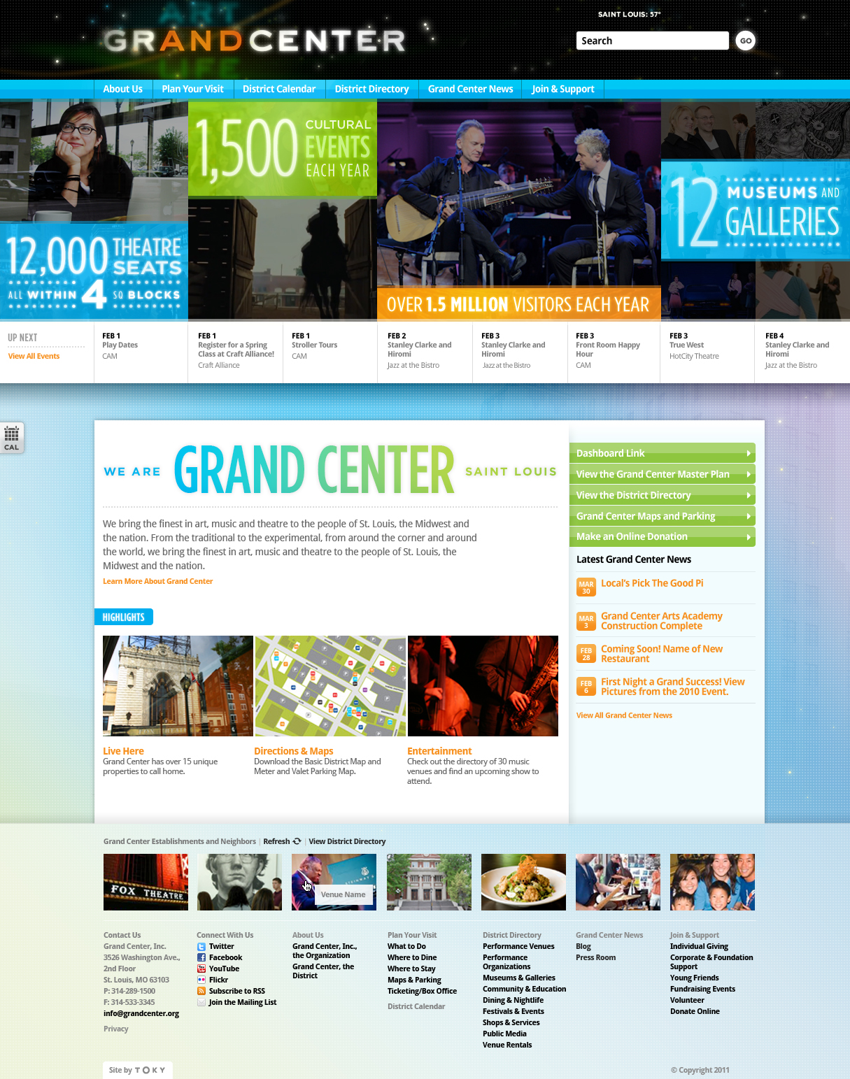 Grand Center homepage