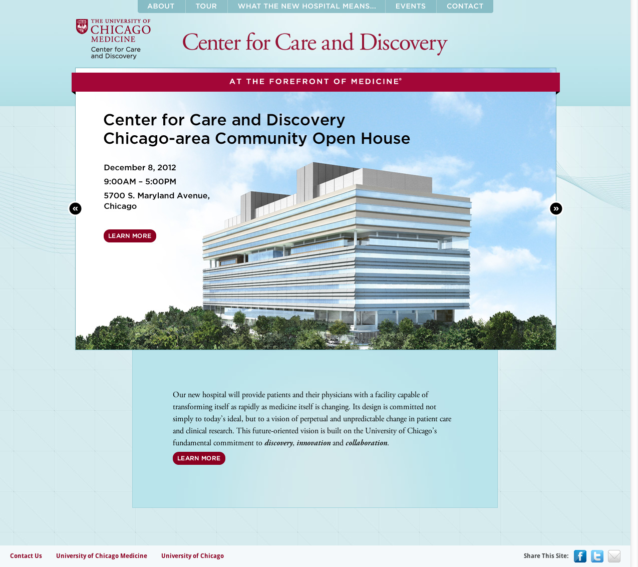 University of Chicago Medicine | Center for Care and Discovery Home