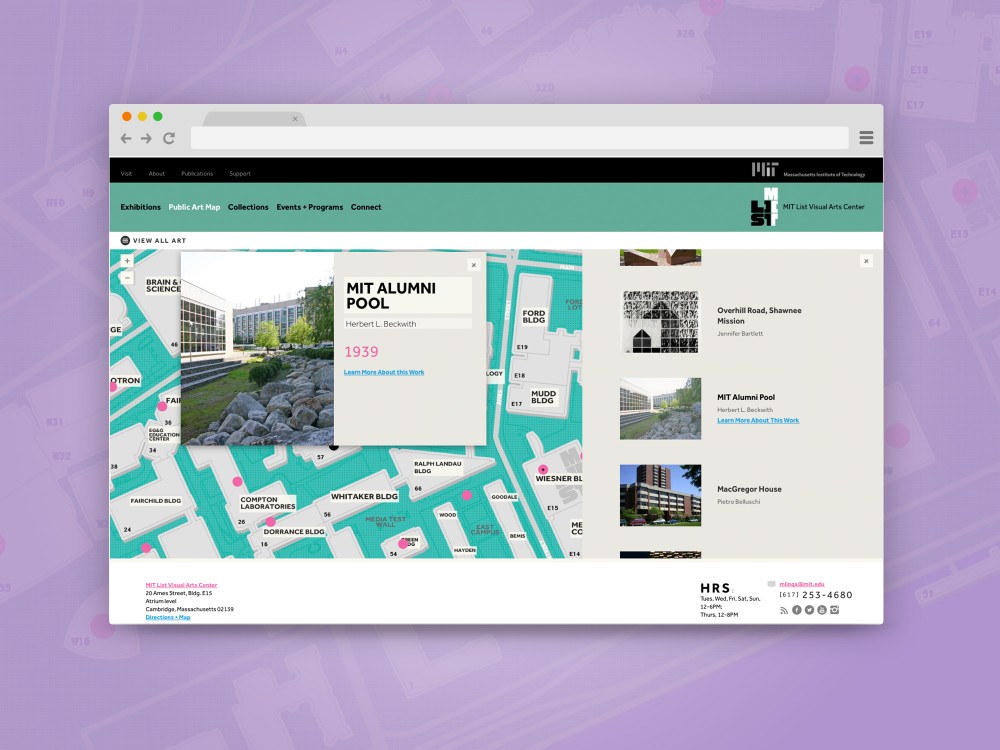 MIT List Visual Arts Center Website, Desktop by TOKY