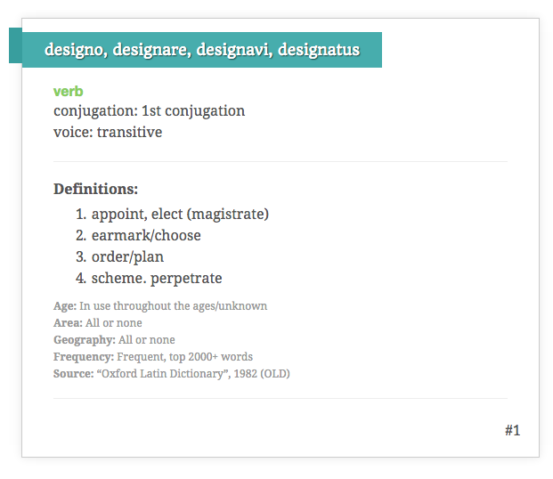 Latin definintion of design