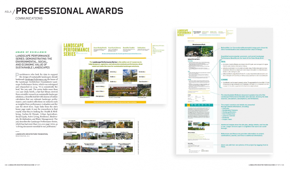 Landscape Performance Series Wins ASLA Award
