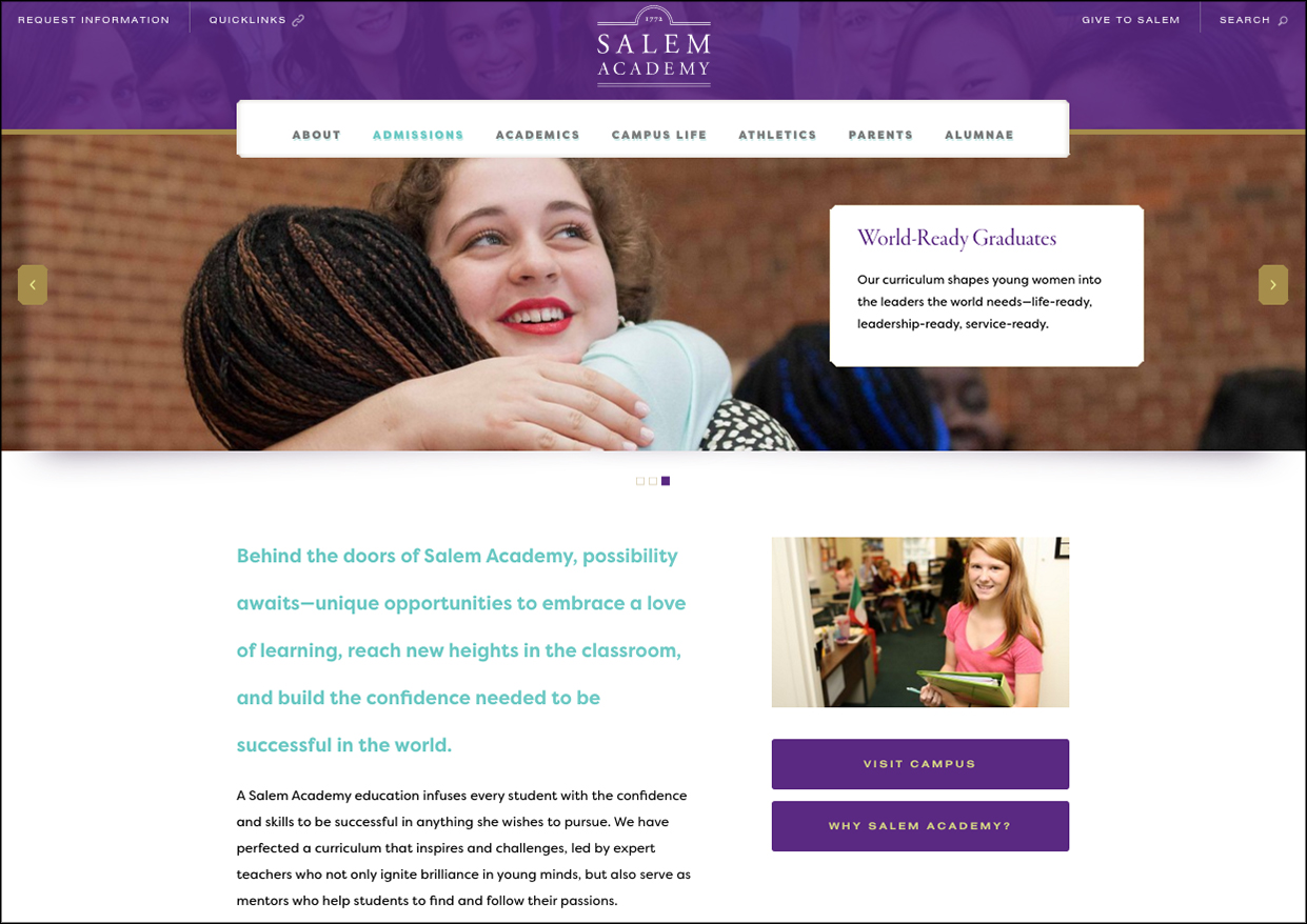 Salem Academy Website Admissions