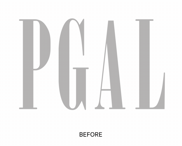 Animated GIF illustrating PGAL logo redesign