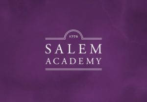 Salem Academy logo, purple background