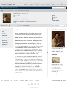 Screenshot of artwork overview shown on National Gallery of Art Dutch Collection