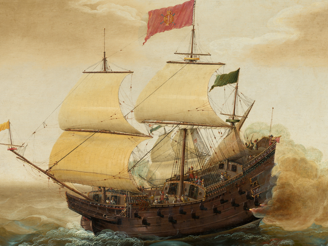 Painting of ship from National Gallery of Art Dutch Collection
