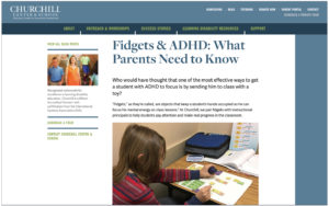 Churchill Blog Post: Fidgets & ADHD
