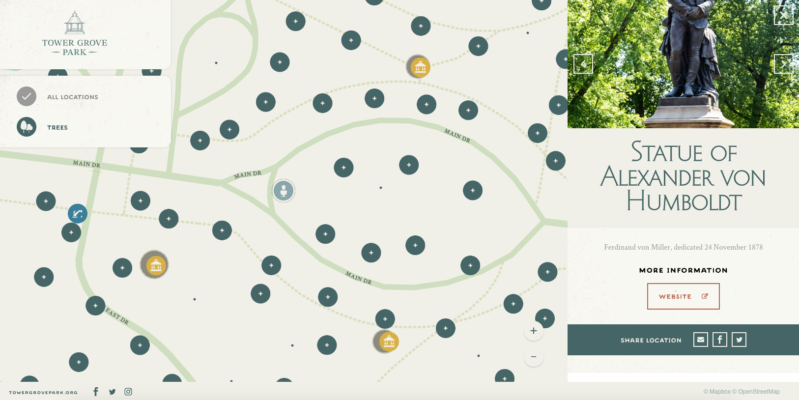 Interactive park map design