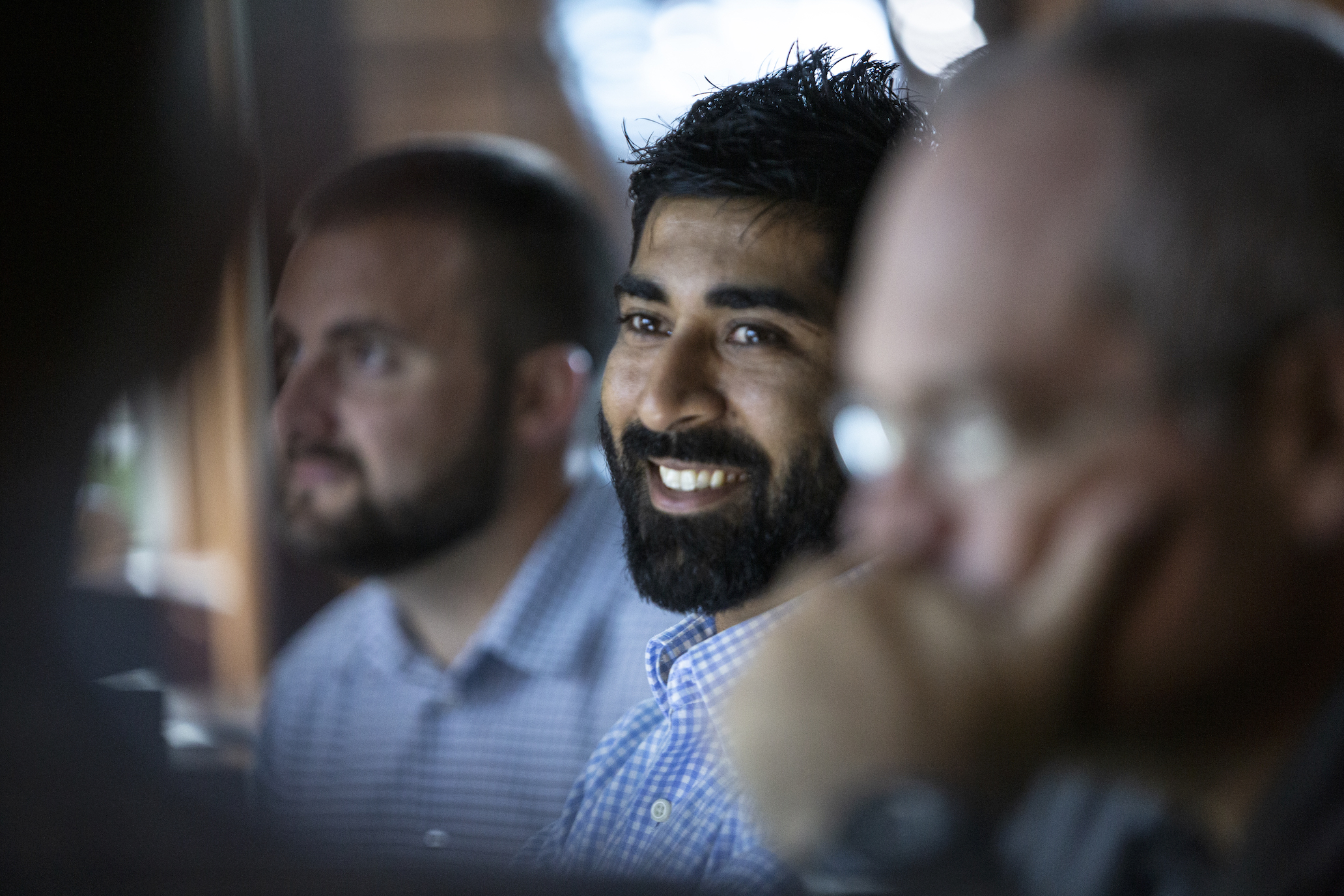 Closeup of employee in meeting