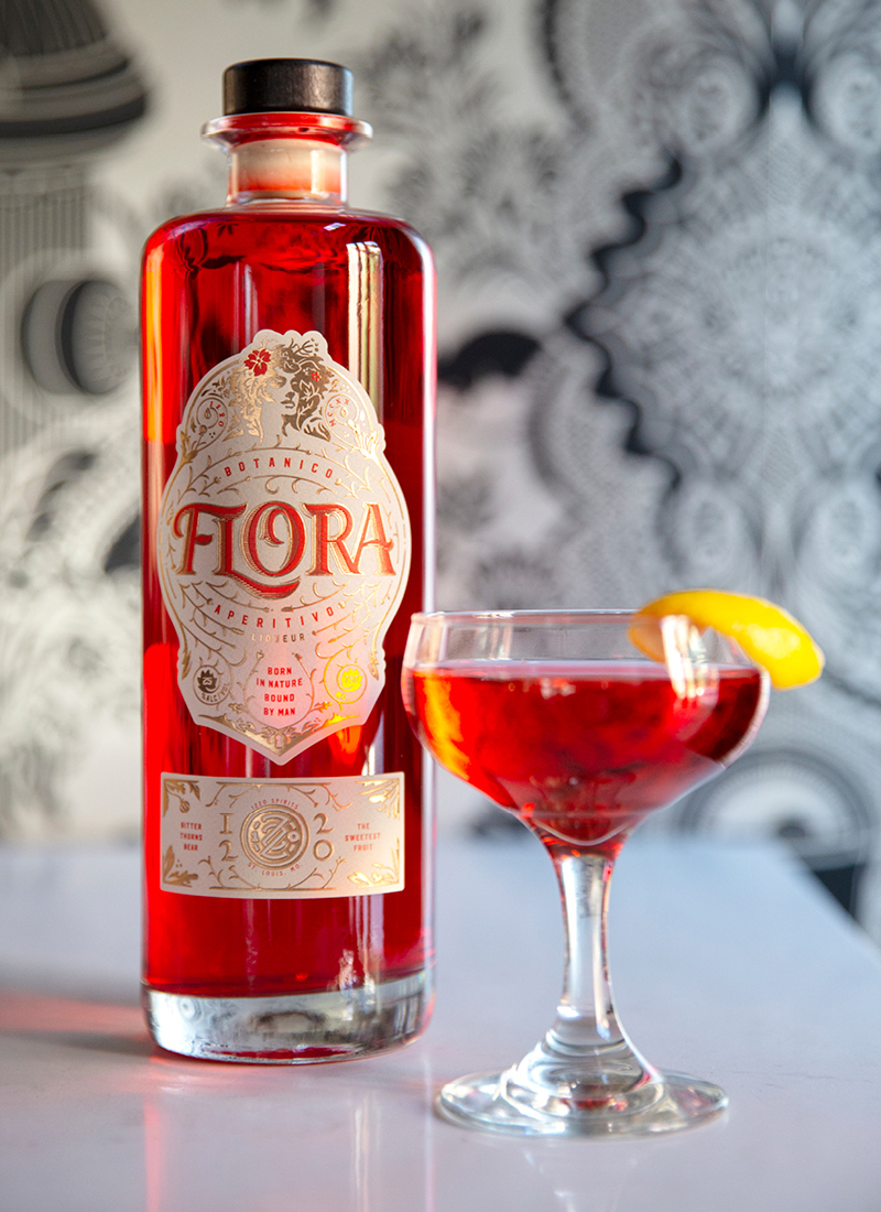 Flora Bottle and Cocktail