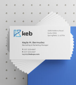 Stack of KEB business cards