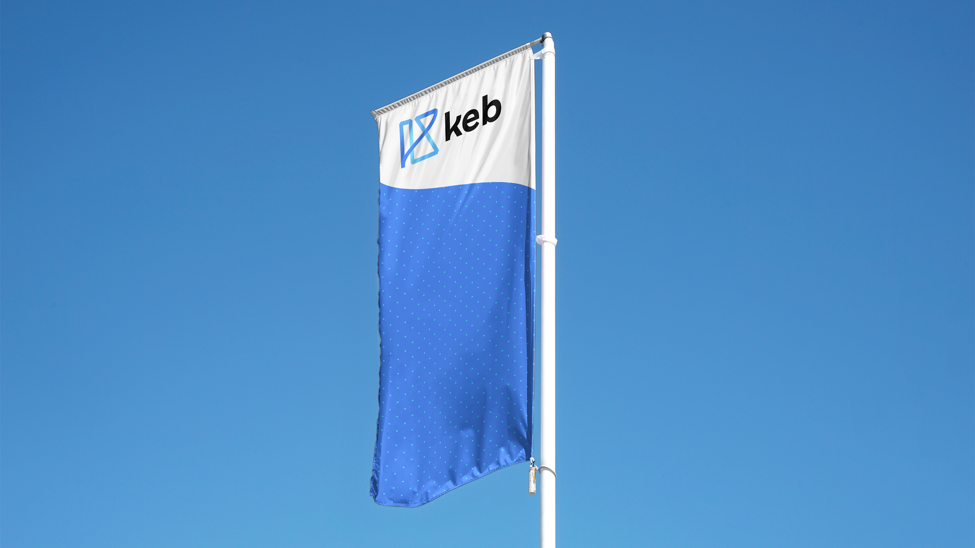 KEB exterior flag on blue sky