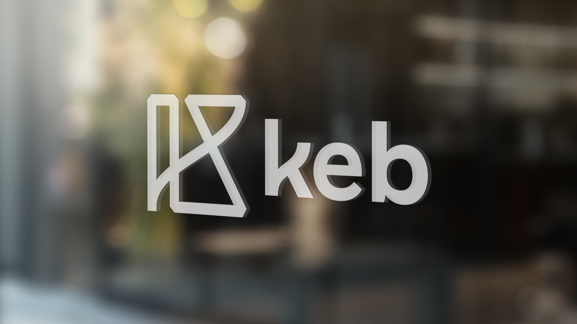 KEB logo vinyl on window