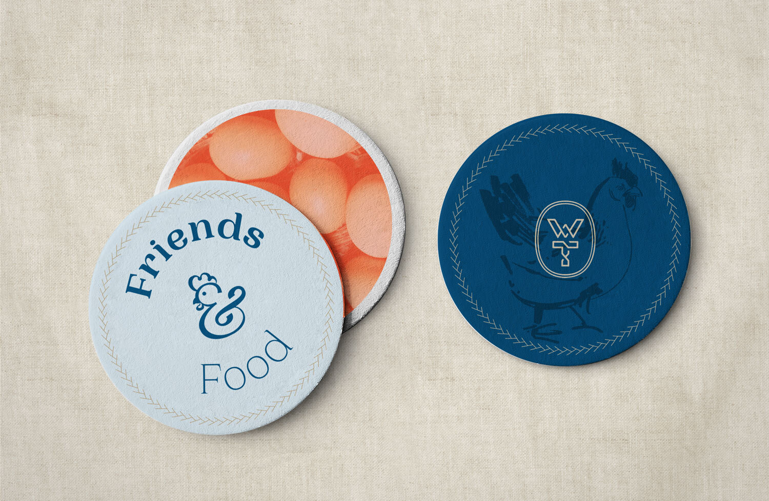 Winslow's Table Coasters "Friends & Food"